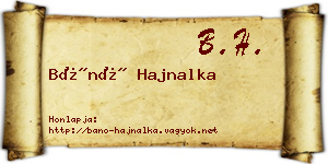 Bánó Hajnalka névjegykártya