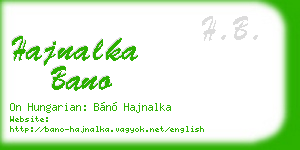 hajnalka bano business card