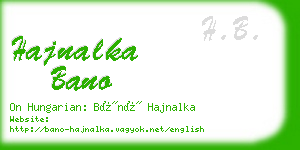 hajnalka bano business card